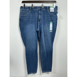 Womans NWT Terra & Sky High Rise Skinny Blue Jeans Size 24 W